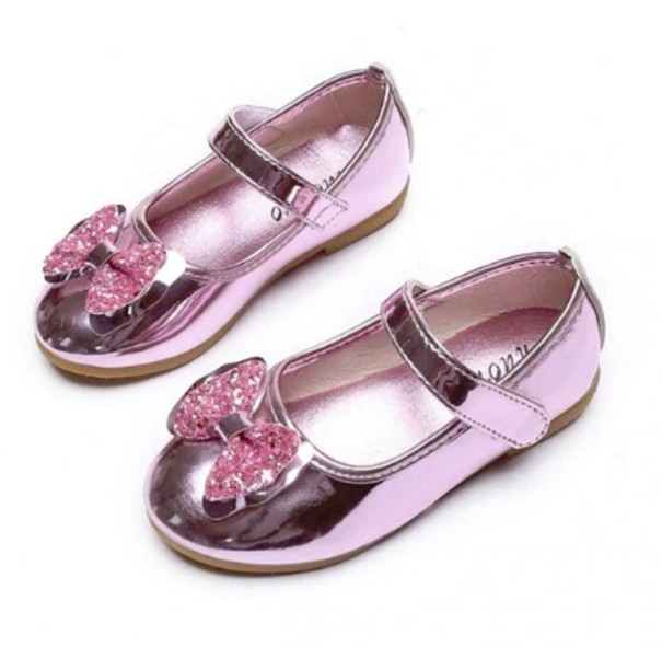 Lack-Ballerinas für Mädchen mit Schleife rosa 27