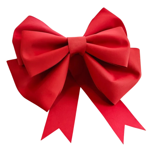 Laço de Natal Grande 30 x 35 cm Decoração de Veludo para o Topo da Árvore e Porta da Frente Ornamento Festivo Elegante vermelho