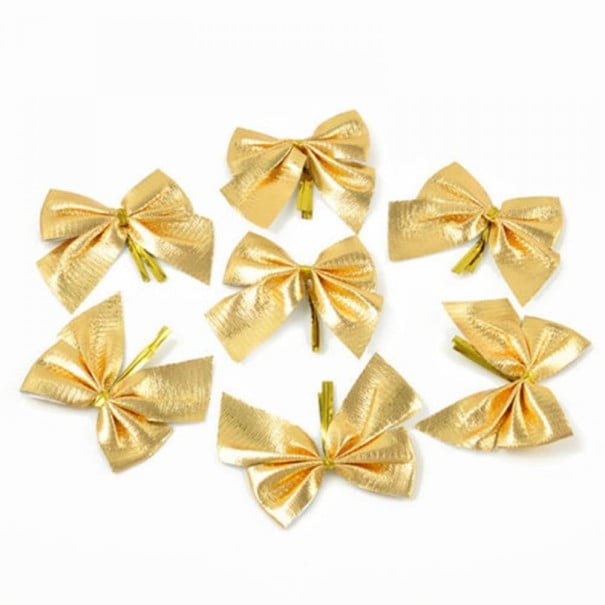 Laços decorativos 12 pcs dourado