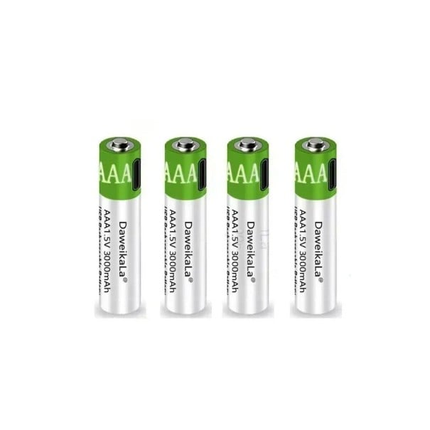 Ladattava USB-akku AAA 1.5V 3000mAh Li-ion 12 kpl USB-C-kaapelilla leluille, hiirille, ohjaimille, pitkäkestoiselle ja nopealle lataukselle 1
