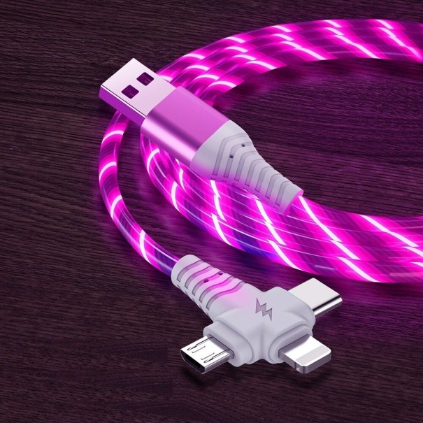 Laddningsbelysningskabel 3i1 1 m rosa