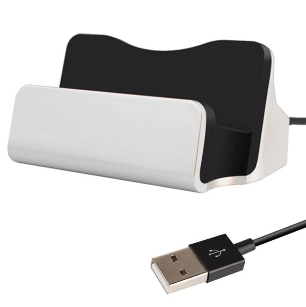 Laddningsställ för Apple Lightning / Micro USB / USB-C silver 1