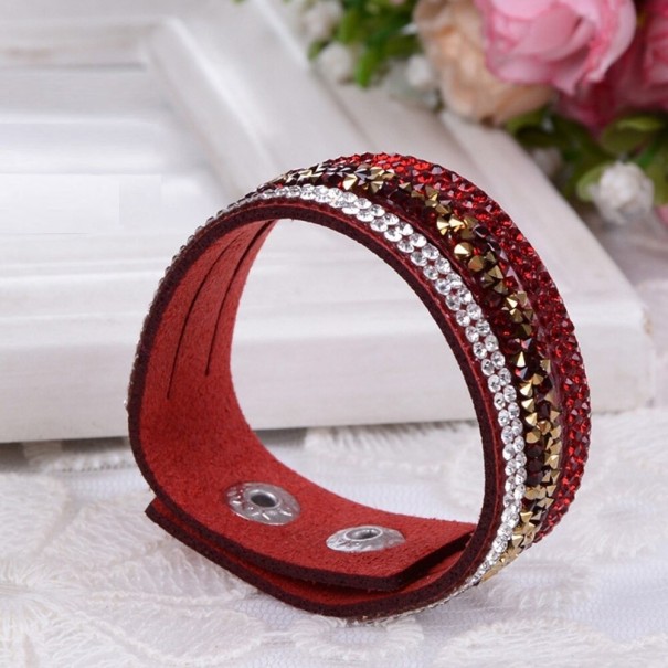 Läderarmband för kvinnor med stenar H565 4