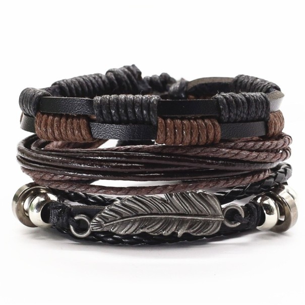 Läderarmband för män 3 st 4