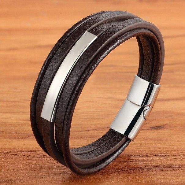 Läderarmband för män H375 21 cm 5