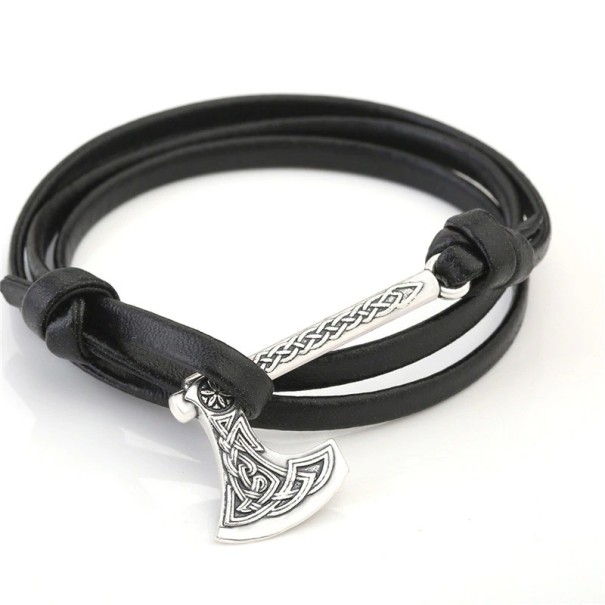 Läderarmband för män med yxa 13