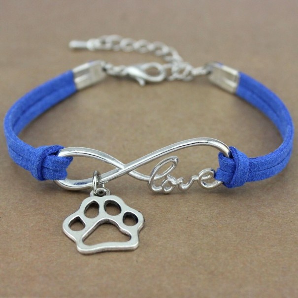 Läderarmband hundtass ljusrosa