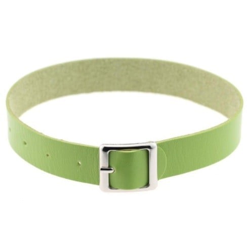Läderchoker som bälte med spänne J3501 grön