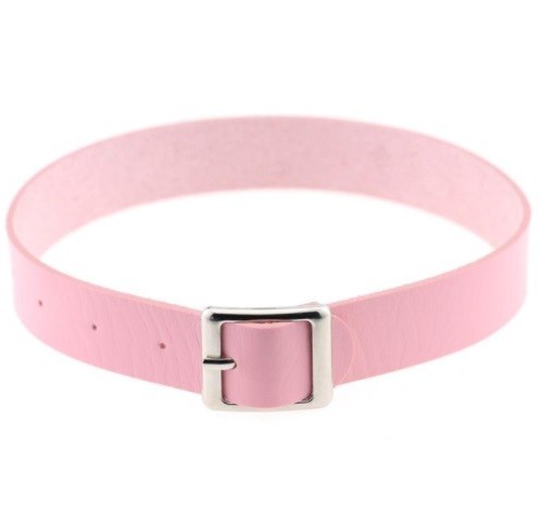 Läderchoker som bälte med spänne J3501 rosa
