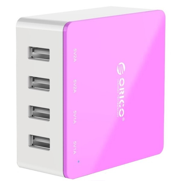 Ladestation 4 USB-Anschlüsse K837 rosa