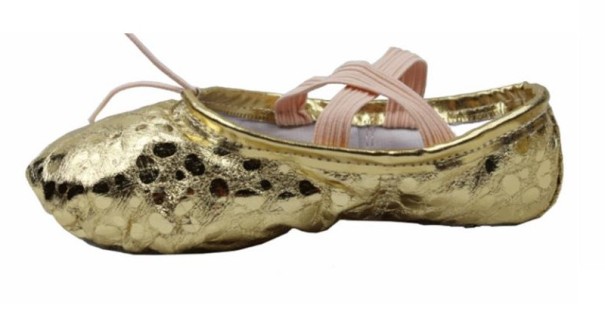 Ladies' Ballet Shoes with Sequins gold 36