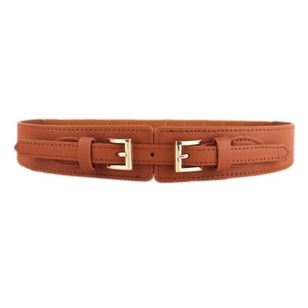 Ladies' Belt with Double Buckle L75 light brown