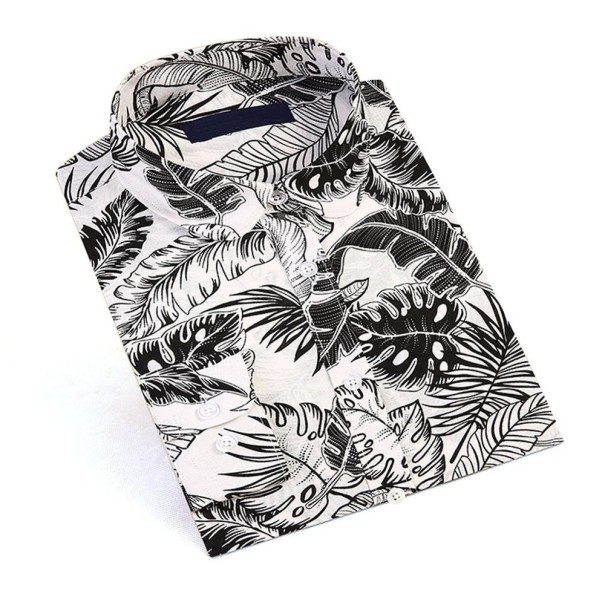 Ladies' Black and White Printed Shirt XXL