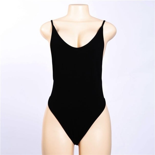 Ladies' Bodysuit with Cut-Out Back black S