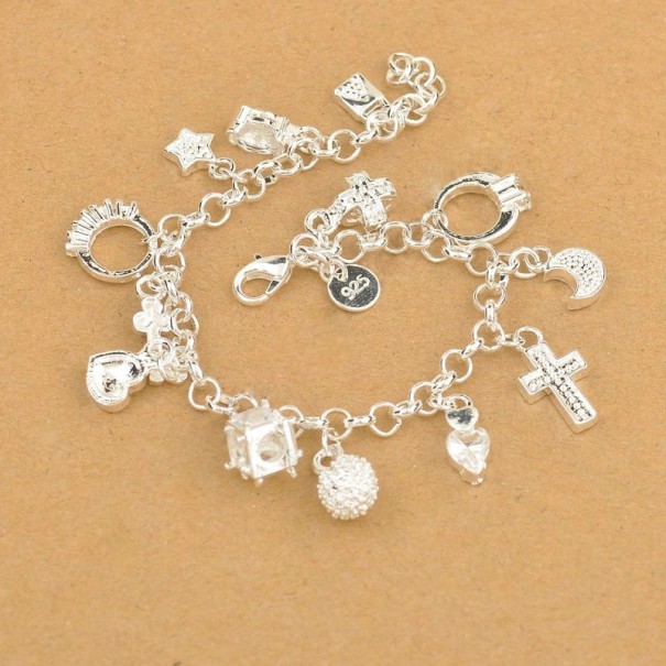 Ladies' Bracelet with Charms and Zirconia 1