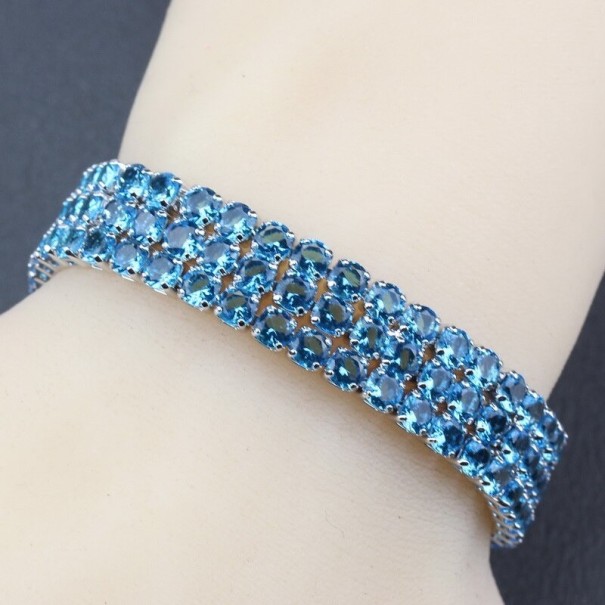 Ladies' Bracelet with Stones P108 light blue