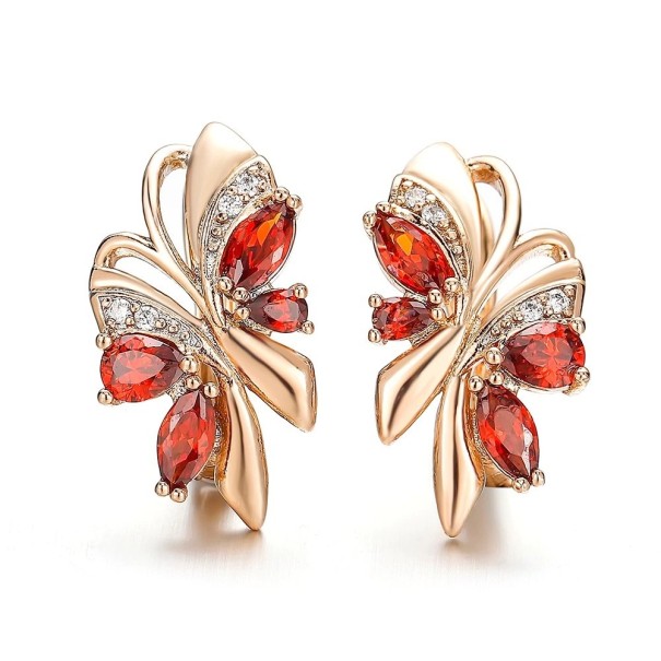 Ladies' Butterfly Drop Earrings C1102 red