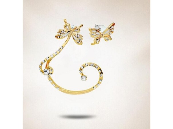 Ladies' Butterfly Earrings with Zirconia G438 1
