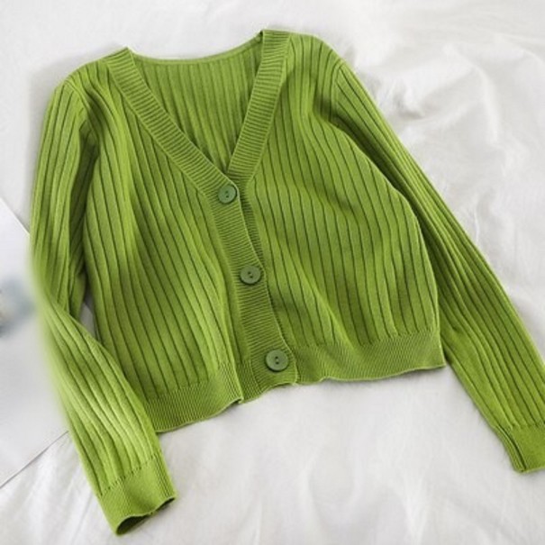 Ladies' Button Sweater G219 green