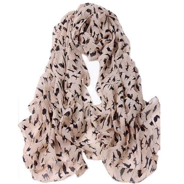 Ladies' Cat Scarf J1680 white
