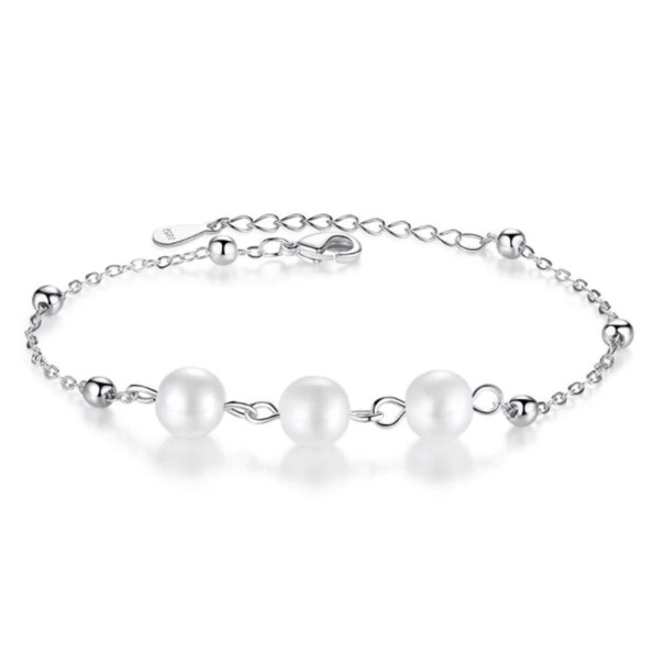Ladies' Chain Bracelet with Pearls P197 1