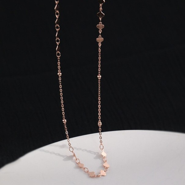 Ladies' Choker Necklace with Hearts old rose