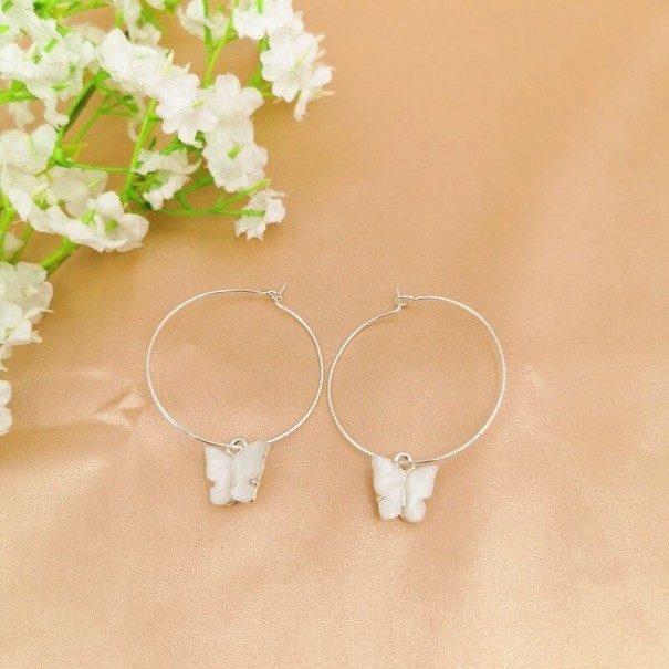 Ladies' Circular Earrings with Butterfly C1093 25