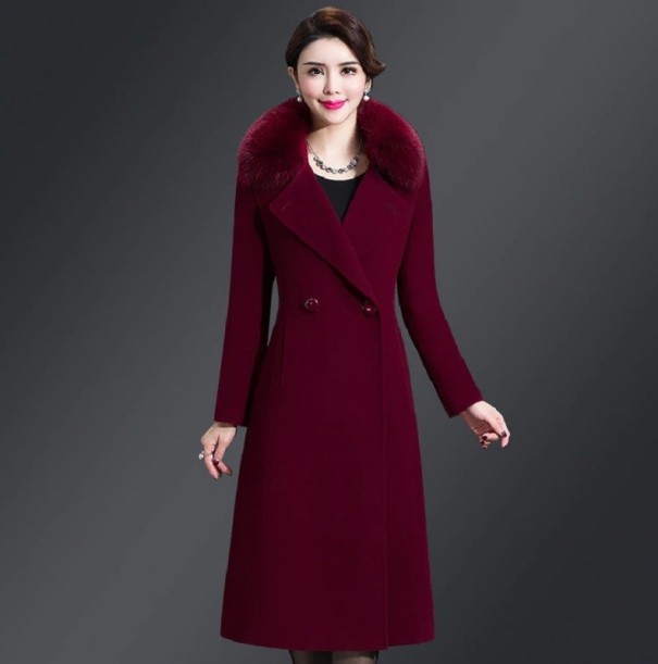 Ladies' Coat P2513 wine red M