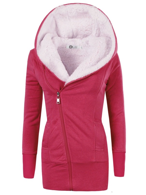 Ladies' Coat with Fur P2475 red M