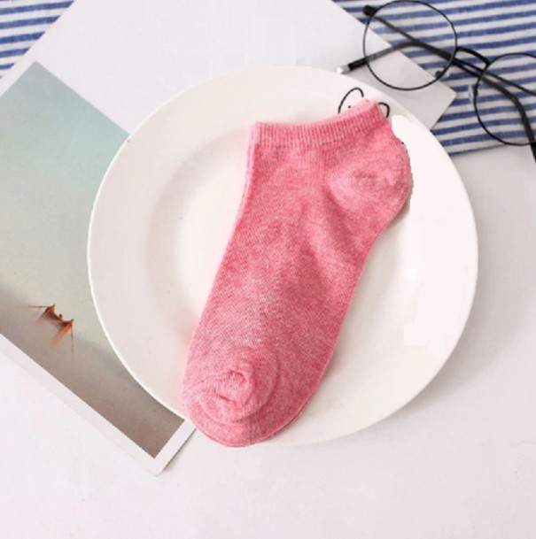 Ladies' Colourful Ankle Socks - 10 Pairs dark pink