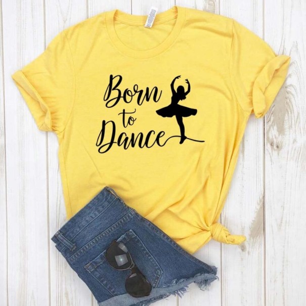 Ladies' Dance Motif T-Shirt yellow XXL