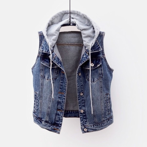 Ladies' Denim Waistcoat P1859 blue XL