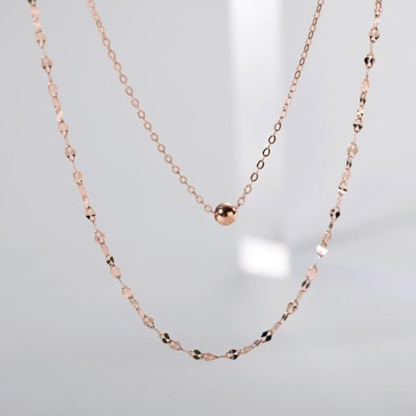 Ladies' Double Necklace D439 old rose