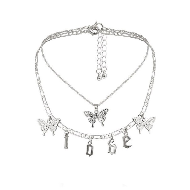 Ladies' Double Necklace with Butterflies 5