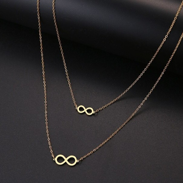 Ladies' Double Necklace with Infinity gold
