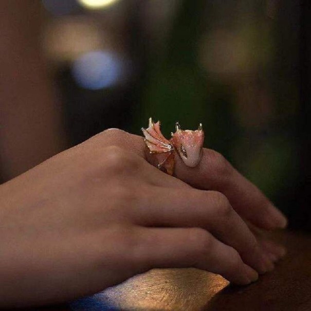 Ladies' Dragon Ring pink