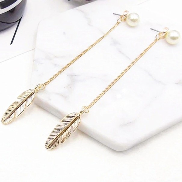 Ladies' Drop Earrings Feather 1
