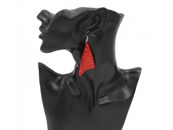 Ladies' Drop Earrings G1189 red