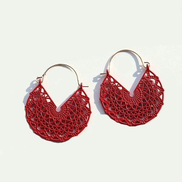 Ladies' Drop Earrings G352 wine red