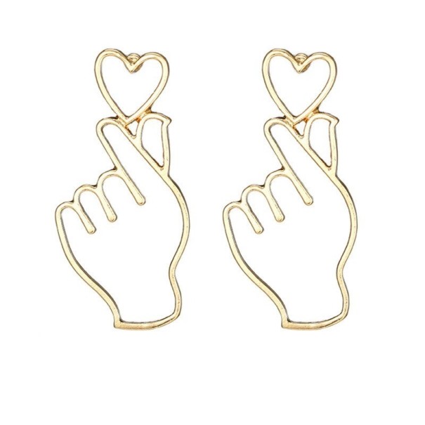 Ladies' Drop Earrings Hands A3162 gold