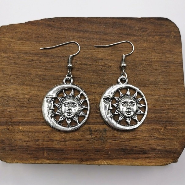 Ladies' Drop Earrings Moon and Sun 1