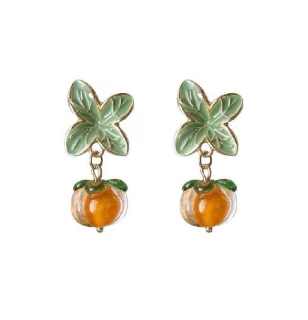 Ladies' Drop Earrings Orange 1