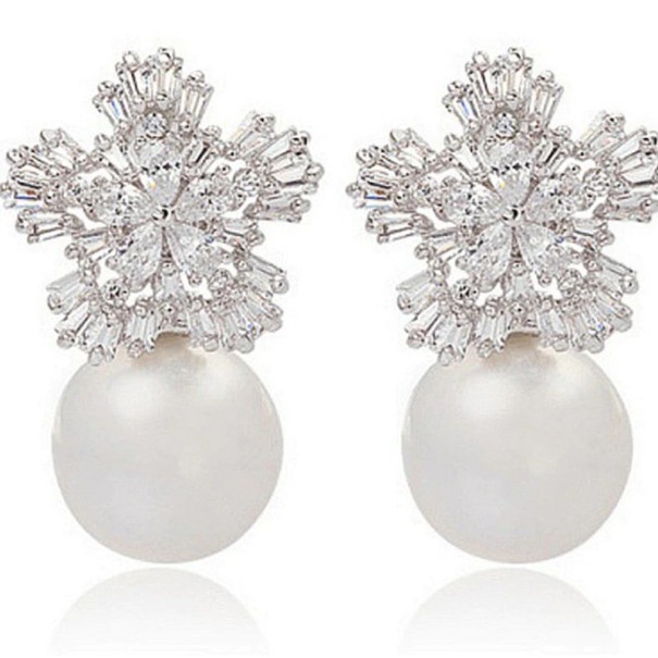 Ladies' Drop Earrings Pearl G173 1