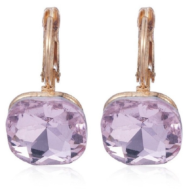Ladies' Drop Earrings with Crystal G538 light pink