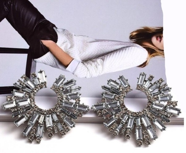 Ladies' Drop Earrings with Crystals G1352 4