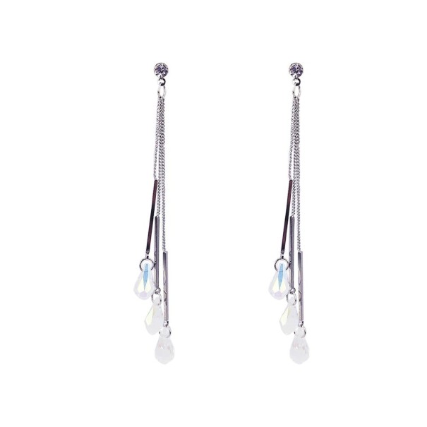 Ladies' Drop Earrings with Crystals G1365 1