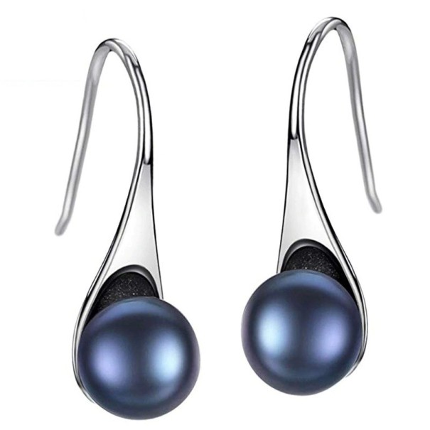 Ladies' Drop Earrings with Pearl R102 black