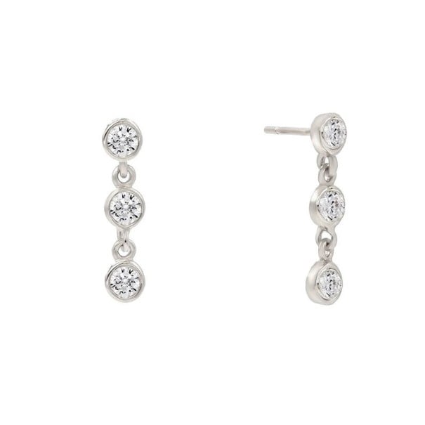 Ladies' Drop Earrings with Stones R89 silver 2