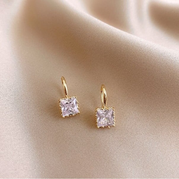Ladies' Drop Earrings with Zirconia G145 white