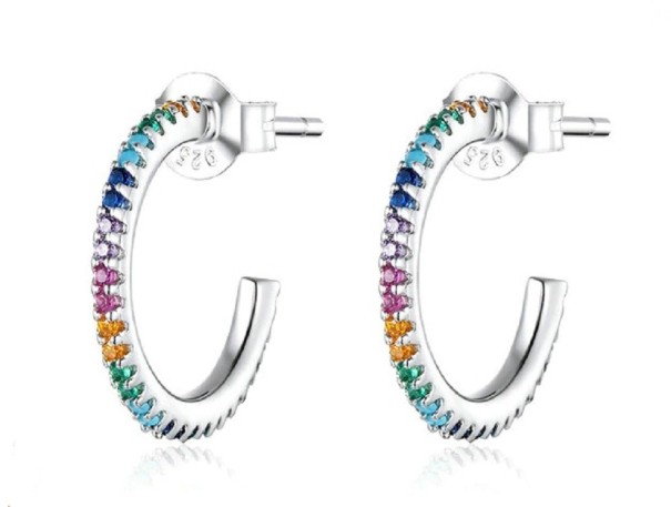Ladies' Earrings with Coloured Stones 1